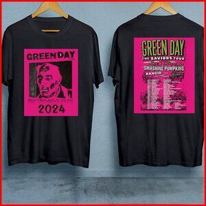 Green Day Saviors 2024 Tour T-Shirt 2 Sided Punk Rock Band Music Fan Gift Tee 17